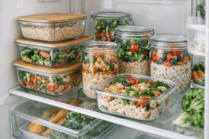 Aufbewahrung von vorbereiteten Zutaten im Kühlschrank