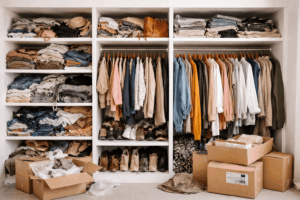 Ein überfüllter Kleiderschrank