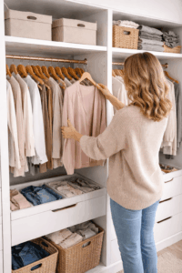ein organisierter Kleiderschrank