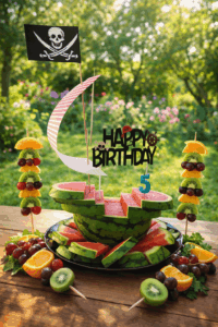 Wassermelonen-Torte Piratenschiff