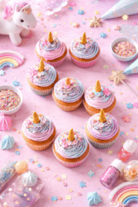 Einhorn-Cupcakes, ganz einfach verziert