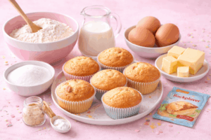 Einfache Zutaten für Muffins