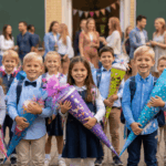 Strahlende Kinderaugen am ersten Schultag