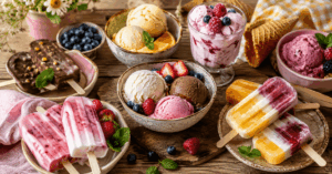 Leckere Auswahl an selbstgemachtem Eis