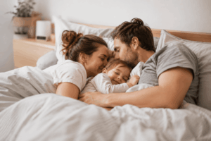 Morgens im Familienbett